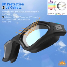 ZABERT Swimming goggles for men, women, adults, W1 professional diving goggles, swimming goggles, anti-fog UV400 protection, competition triathlon swimming pool, black clear lenses