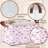 Purple Butterfly Pattern Collapsible Storage Box - 17x11.5x10.5 Inch Foldable