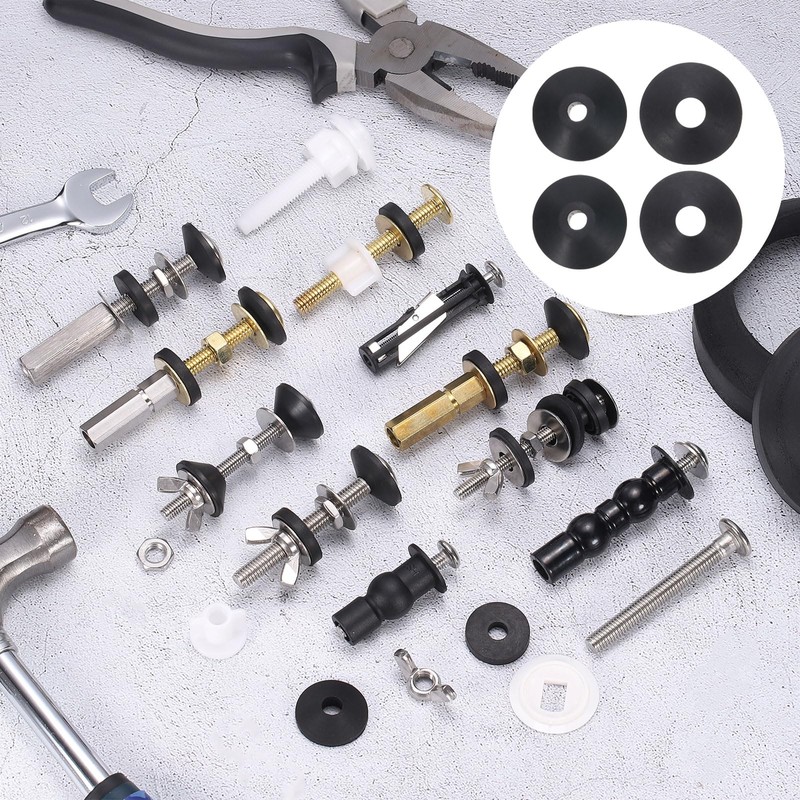 uxcell 24 Pcs Toilet Bolt Rubber Washer M6 and M8