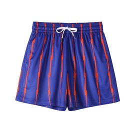 DIOTSR Mens Basketball Shorts Mesh Graphic Shorts Athletic Running Shorts Streetwear with Pockets (04 Striped-Blue Orange,X-Large)