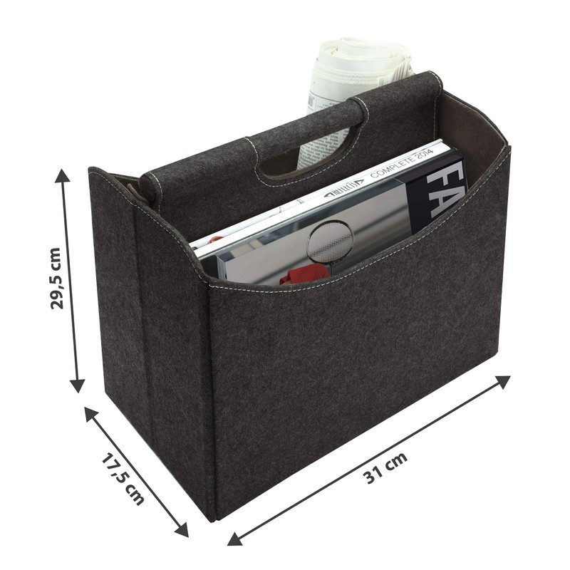 Reflects Longmont Felt Magazine Rack Magazine Rack Grey