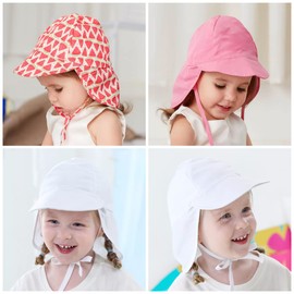 PythJooh Baby Sun Hat Kids Outdoors UPF 50+ Sun Protection Hats Girls Boys Breathable Quick-Dry Adjustable Flap Caps for 0-5Years