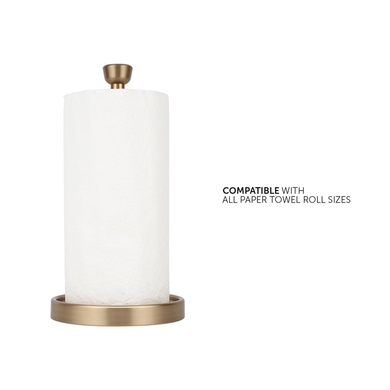 Ivilon Countertop Paper Towel Holder - Modern Tapered End Cap