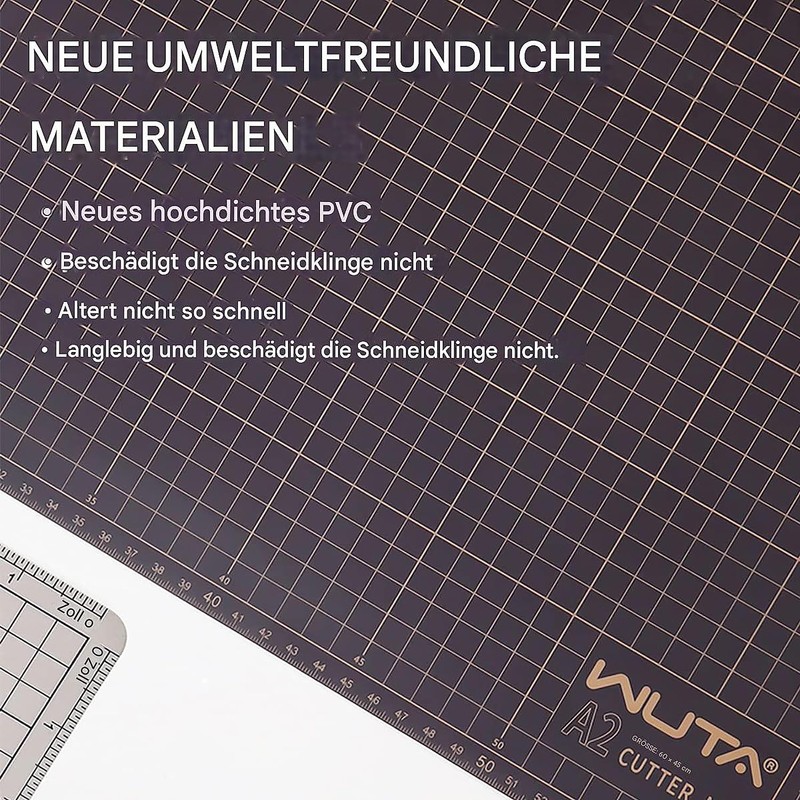 WUTA Cutting Mat Self-Healing, Double-Sided Craft Mat, Cut-Resistant, Professional A5