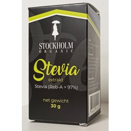 Stockholm Organic - Stevia powder (extract, Reb-A > 97%) without additional additives, 30 g