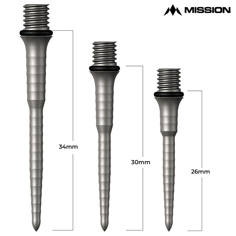 Mission Darts Points Titanium Ripple Titanium Conversion Point 34 mm