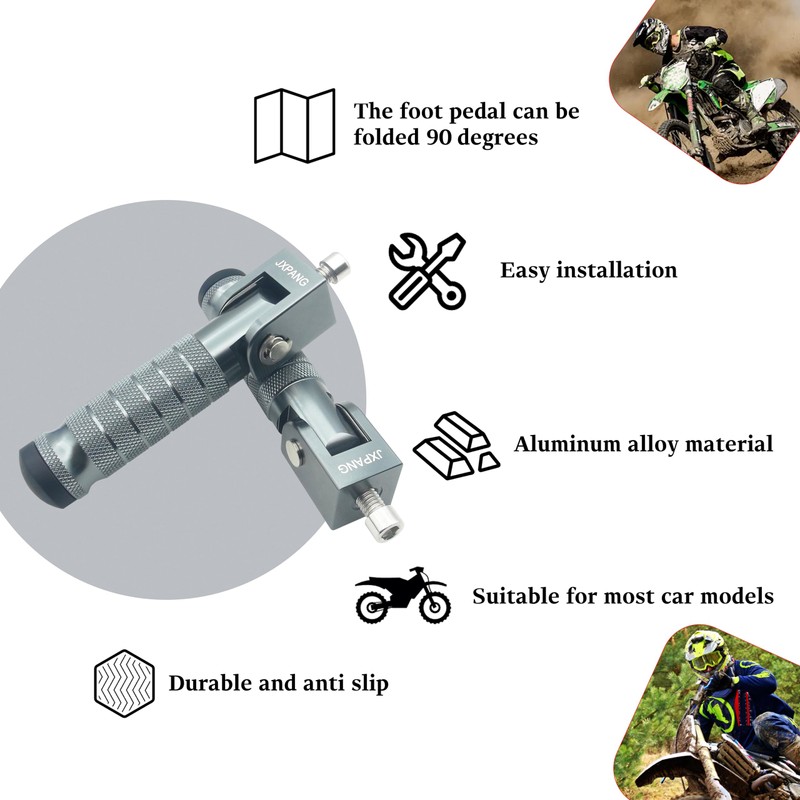 JXPANG Universal Motorcycle Bicycle Folding Passenger Foot Pegs M8 Rearsets