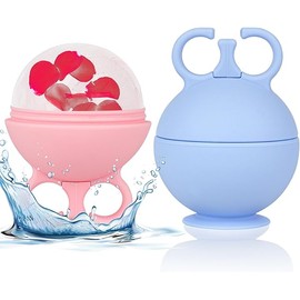 2 Pack Ice Roller for Face, Ice Cube Roller for Face Neck Body and Eye Ice Face Roller Tones Skin Eliminates Puffiness Face Ice Mold Ice for Face Gua Sha, Ice Roller for Face Women Men (Pink Blue)