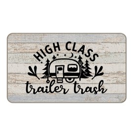 MIXDING High Class Trailer Trash Funny Camper Entrance Door Mat 17x30 Inch Doormats Decor, Home Rv Trailer Front Door Porch Outdoor Indoor Decorations