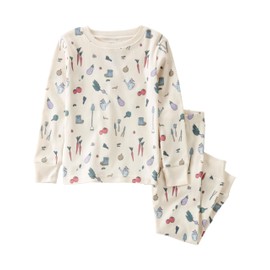 little planet by carter's Baby 2-Piece Pajamas Made with Organic Cotton, White Veggie Garden Print, 6M