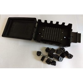 Genuine 12V/24V 10-way Waterproof Hinged Junction Box For 7 or 8 Core Cable, Trailer, Caravan, Horsebox Etc Blade Terminals (Replaces Britax) MP2985B MAYPOLE