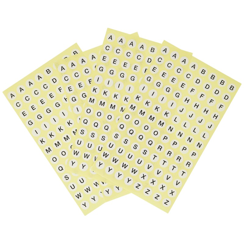 A-One 08090-2P Special Label Alphabet White Round 0.3 inch (9