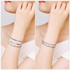 SAFIGLE Bangles Layered Bracelet Set 6pcs Dainty Chain Bracelets Stackable