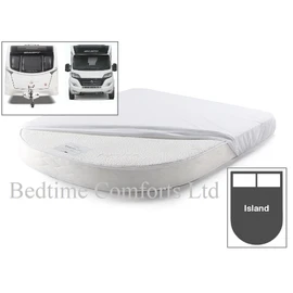 CARAVAN/MOTOR HOME ISLAND BED FITTED SHEETS Hand Made (White, 15" (38cm Deep))