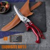 Poultry Shears, Red Heavy Duty Kitchen Shears with Serrated Edge,