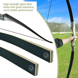 Black Hunter Original Takedown Longbow Limbs Replacement, GLURAK 45lb Fiberglass and Bamboo Sheet Laminated Bow Limbs