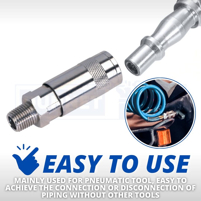 Dunnet Tools 1/4 Inch Air Line Fitting Coupling 1/4 Bsp