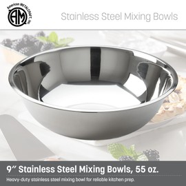 American Metalcraft 2 qt Stainless Steel Mixing Bowl,Silver