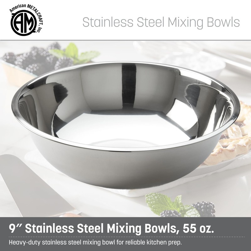 American Metalcraft 2 qt Stainless Steel Mixing Bowl,Silver