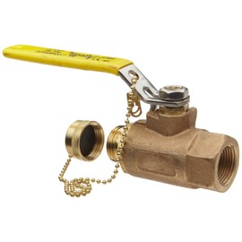 Apollo 70-100-HC Series Bronze Ball Valve, Two Piece, Inline, Lever, 3/4" NPT Female x 3/4" Hose