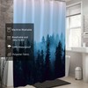 LLSCL Fabric Shower Curtain Liner with Magnets, Blue Forest Waterproof
