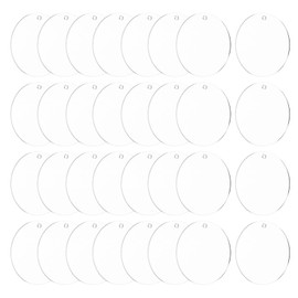 sourcing map Acrylic Keychain Blanks, 100Pcs 2 Inch Round Clear Acrylic Keychains 3mm Thick Circle Discs Blanks with Holes for Crafts, Tags, Pendants Hanging Jewelry Making, Labels