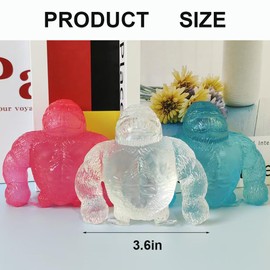 3 Pack Monkey Squishy Slow Rising Stress Balls，Malt Sugar Balls Sensory Fidget Toys for Anxiety Relief，Fidget Squeeze Ball with Thick Substance, Hand Sensory Toy for Relaxation, Fidgets for Classroom