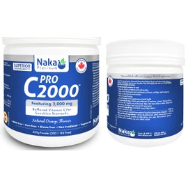 Naka Platinum PRO Buffered Vitamin C 2000 mg per each scoop 80 servings 400g Powder Bonus Size (300+100 Free)