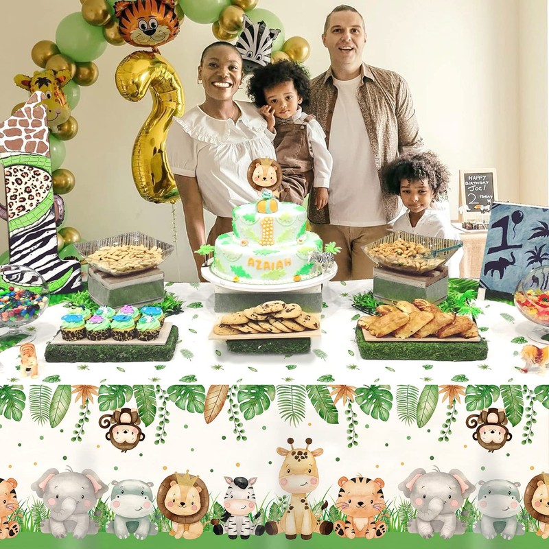 Heboland 2 Pack Jungle Safari Party Table Cloth Table Covers,274