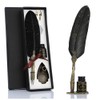VANGOAL Retro Carving Feather Pen Set, Glittering Quill Pen Set