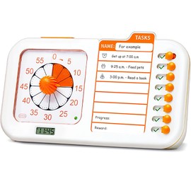 3-in-1 Visual ADHD Timer for Kids & Adults with Planning Board, Task Timer, Chore Chart & Visual Schedule Planner, Autism & ADHD Tools with Checklist for Homeschool Supplies, Home, School
