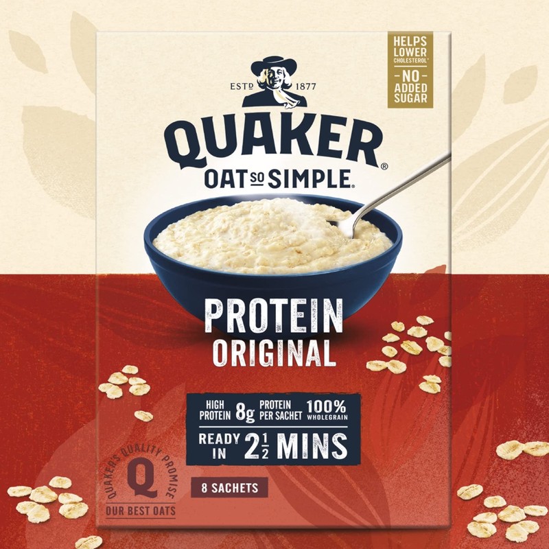 Quaker Oat So Simple Protein Original Porridge, 8 x 37.7g