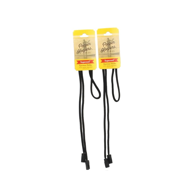 Peeper Keepers Eyeglass Supercord Retainer, Black, 2 Pack