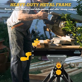 IRONMAX Portable Workbench, Folding Work Table with 7-Level Height Adjustable, 8 Sliding Clamps and Reclining, Folding Workbench and Vise for Cutting, Saw, Paint