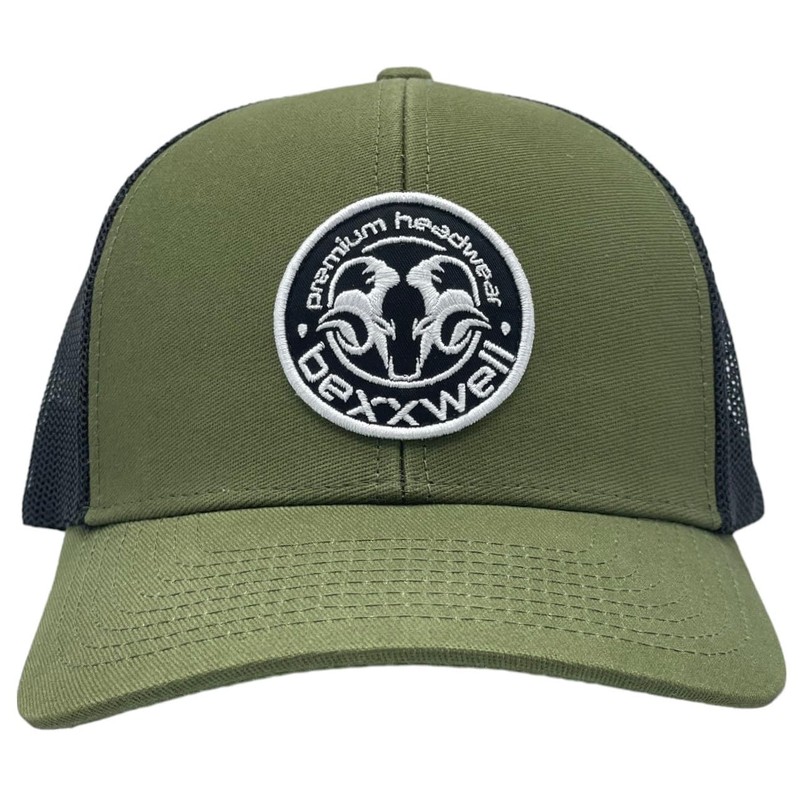 Bexxwell Trucker Cap/Baseball Cap Green/Black with Logo Patch (Optimal Fit,