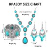 TOEECY Jewellery Set for Women and Girls Turquoise Pendant Necklace