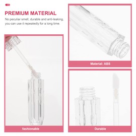 Ipetboom Clear Container 12 Pcs Transparent Lip Gloss Tube Vial Travel Lip Oil Lip Gloss