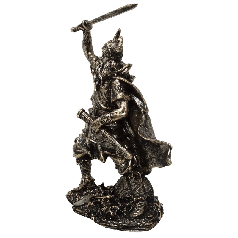 MystiCalls Viking Figurine with Raised Sword Viking Figurine Viking Decoration