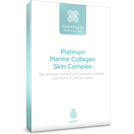 Healthspan Platinum Marine Collagen Skin Complex | 28-Day Supply of Premium Day & Night Supplement | With Marine Collagen Peptides, Vitamin C & Essential Micronutrients | Supports Skin Elasticity, Hydration & Radiance
