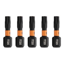 TORX T25 Tamper Proof Bits - Railer T25 TORX Security 1" Bits. 1/4 Inch Hex Shank S2 Steel Tamper Resistant Star Bits (5 Pack)