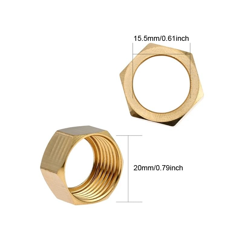 RecDec 2 Set Shower Hose Nut and Screw Replacement Universal