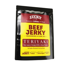 Lucky Jerky Teriyaki DIY Jerky Seasoning and Cure Kit - Seasons 10lbs of Meat