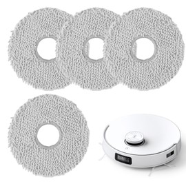 4 Pcs Washable Mopping Pads, Reusable Grey Cleaning Cloth, Replacement Parts Accessories Suitable for ECOVACS DEEBOT T20 T10 X1 X2 T30 T30s T50 W1 X10 X8
