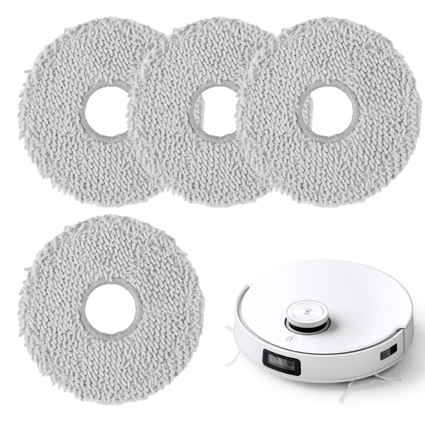 4 Pcs Washable Mopping Pads, Reusable Grey Cleaning Cloth, Replacement