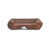 long rich Reversible Rectangle Pet Bed with Dog Paw Printing
