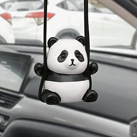 Swinging Panda Car Hanging Ornament, Car Hanging Accessories for Rear View Mirror, Funny Car Decor Cute Things Car Pendant Swinging Panda Hanging Swing