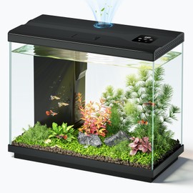 EVIEUN 2.2 Gallon Small Fish Tank, Betta Fish Aquariums Black