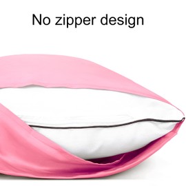 Silk Satin Queen Pillowcases for Hair and Skin, 2 Pack Super Soft and Silky Cooling Pillow Cases with Envelope Closure, 20x30 Inches, Pink