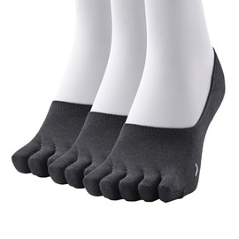 Gunze SQX984 Women's Sabrina, Cotton Blend Five Finger Foot Cover, Black, 23.0-25.0 cm