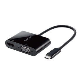 ELECOM Docking Station USB-C HDMI Conversion TYPE-C - HDMI & VGA (D-sub15 Pin) Conversion Adapter Black [Compatibility Verified for iPhone 16/16 Pro/16 Pro Max/16 Plus] AD-CHDMIVGABK